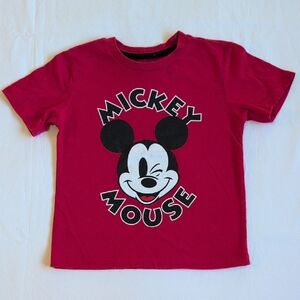 disney junior red mickey mouse graphic short sleeve t-shirt 3T toddler boys